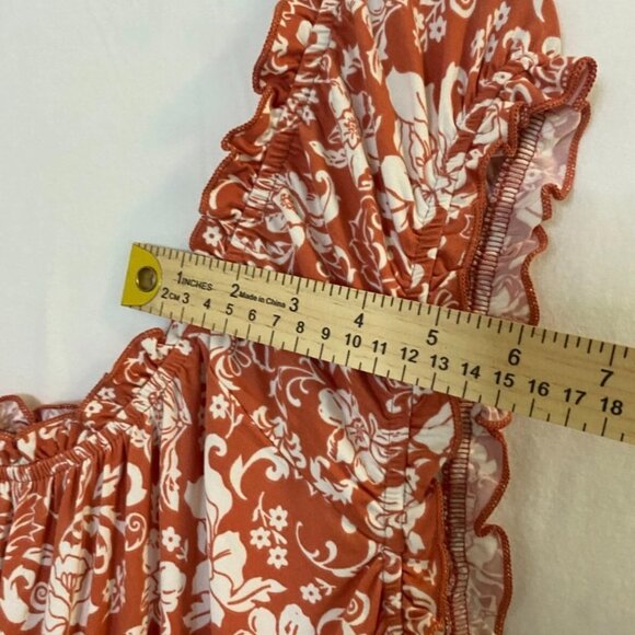 LUCKY BRAND Apricot Floral print Midi Dress Boho Sleeveless - Picture 14 of 14